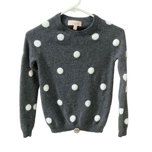 PHILOSOPHY Charcoal Grey/white Polka Dot 100% Cashmere Sweater S